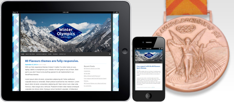 responsive wordpress sport theme winter Olympics